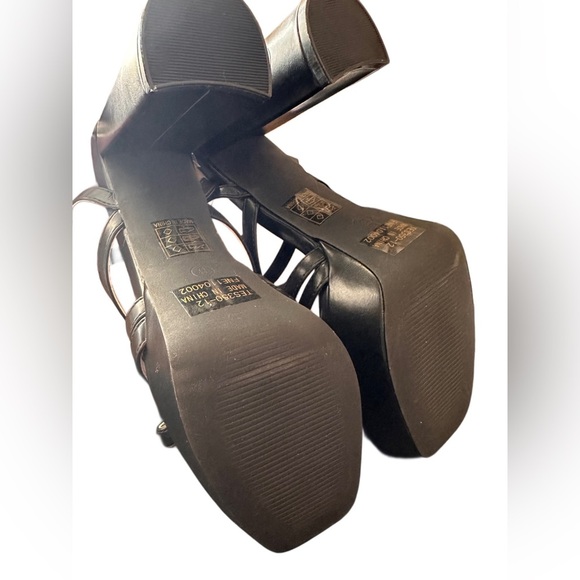 NEW CHUNKY PLATFORM HIGH HEEL ANKLE STRAP SHOES FOR WOMEN SIZE 8 BLACK - Picture 11 of 15